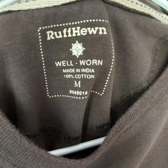 Ruff Hewn T-Shirt Men L Brown Tan Cotton Butter Soft Casual Streetwear Summer - Picture 4 of 7